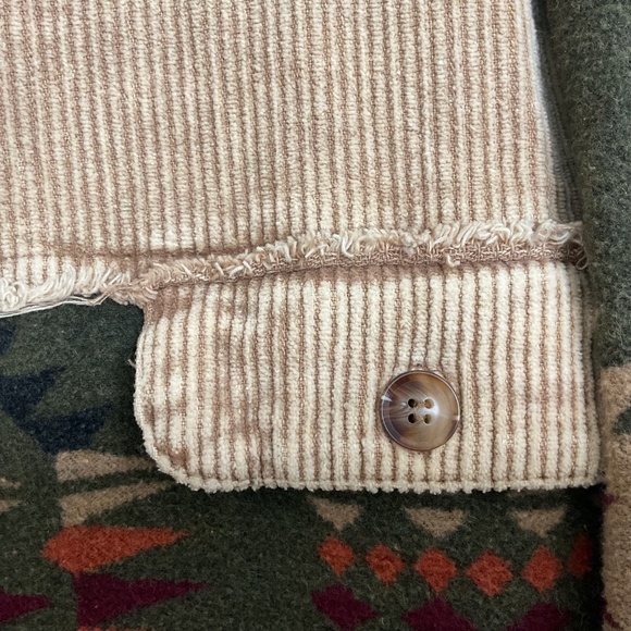 Mazik Army style Womens Corduroy Jacket Button down Aztec Print Sz L - Picture 5 of 11